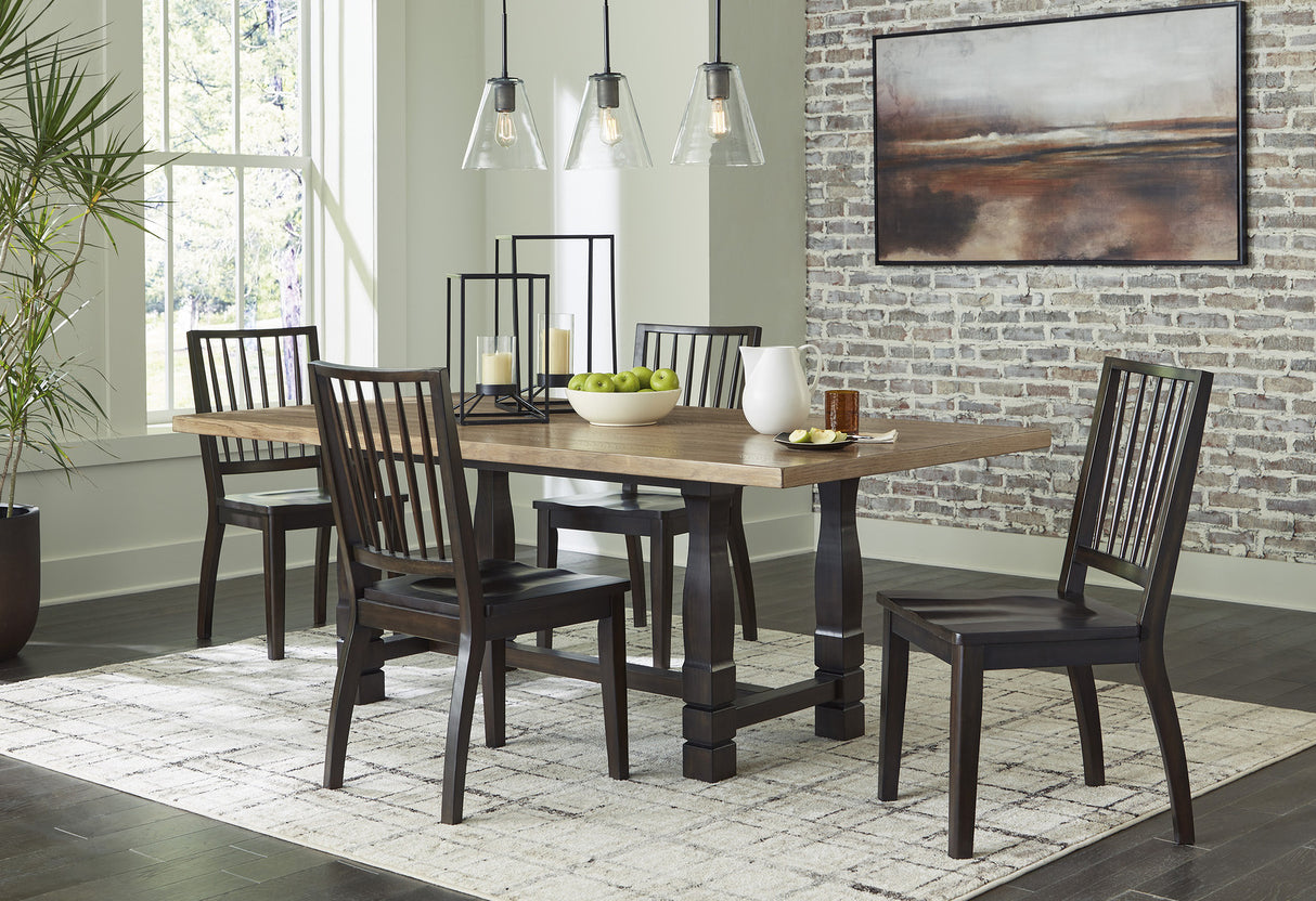 Charterton Brown Rectangular Dining Room Set