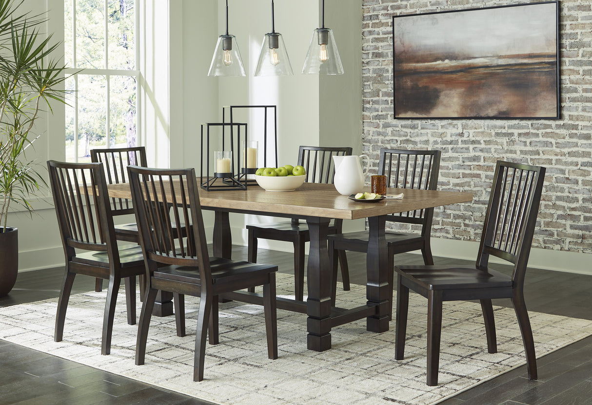 Charterton Brown Rectangular Dining Room Set