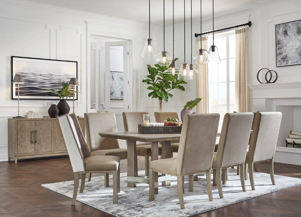 Chrestner Grey Rectangular Dining Room Set