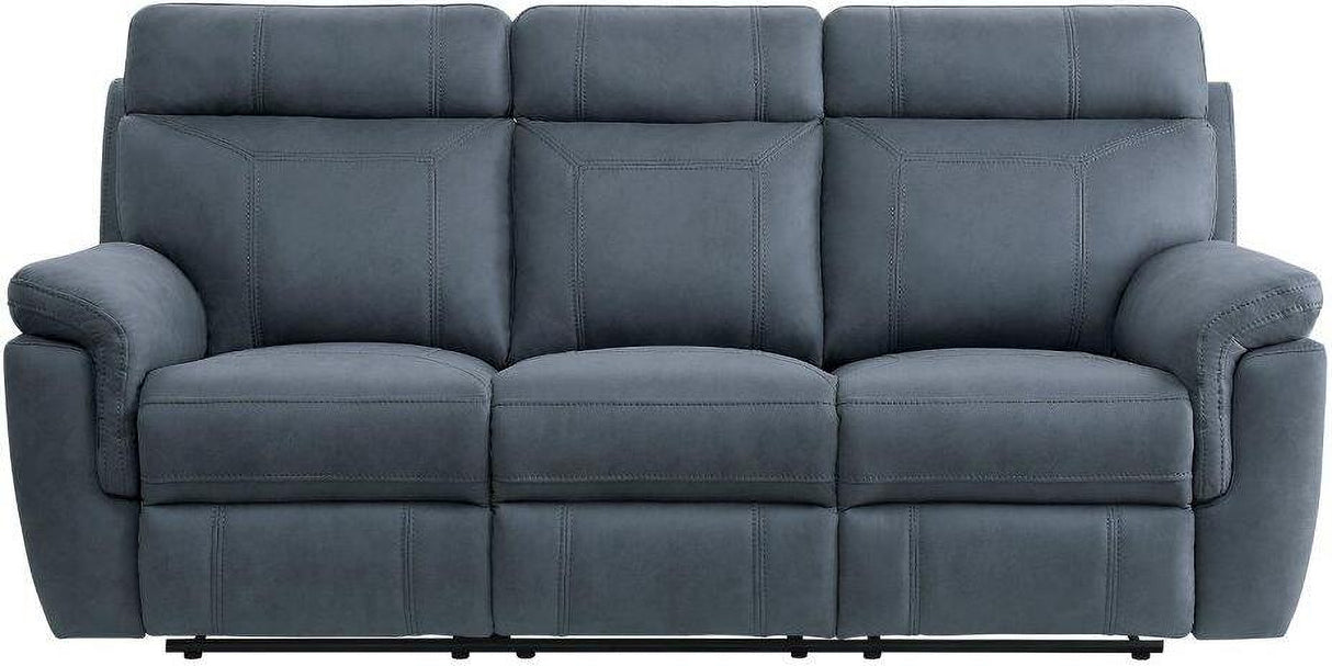 Clifton Blue Double Reclining Living Room Set With Drop Down Cup Holders