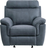 Clifton Blue Double Reclining Living Room Set With Drop Down Cup Holders