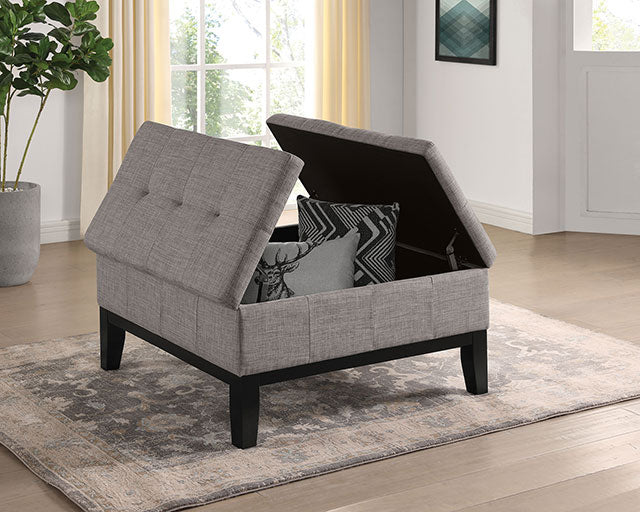 Fazio Light Gray Ottoman