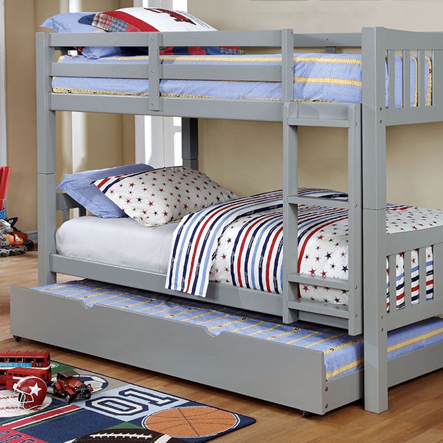 Cameron Twin/Twin Bunk Bed, Gray