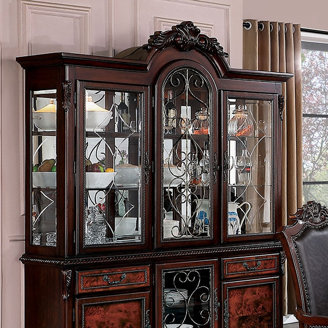 Picardy Brown Cherry Curio/Hutch Buffet