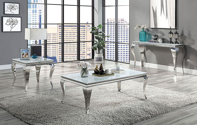 Wetzikon White/Silver End Table