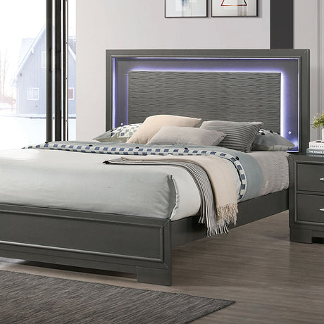 Alison Metallic Gray Bed