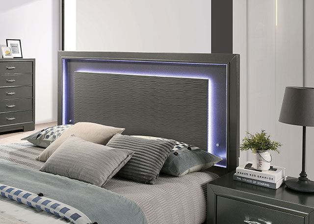 Alison Metallic Gray Bed