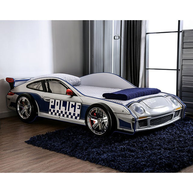 Police Car White/Blue Youth Bedroom