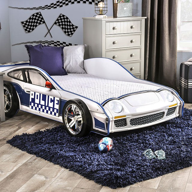 Police Car White/Blue Youth Bedroom