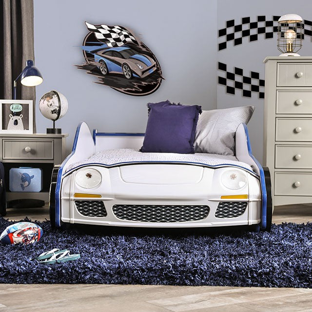 Police Car White/Blue Youth Bedroom