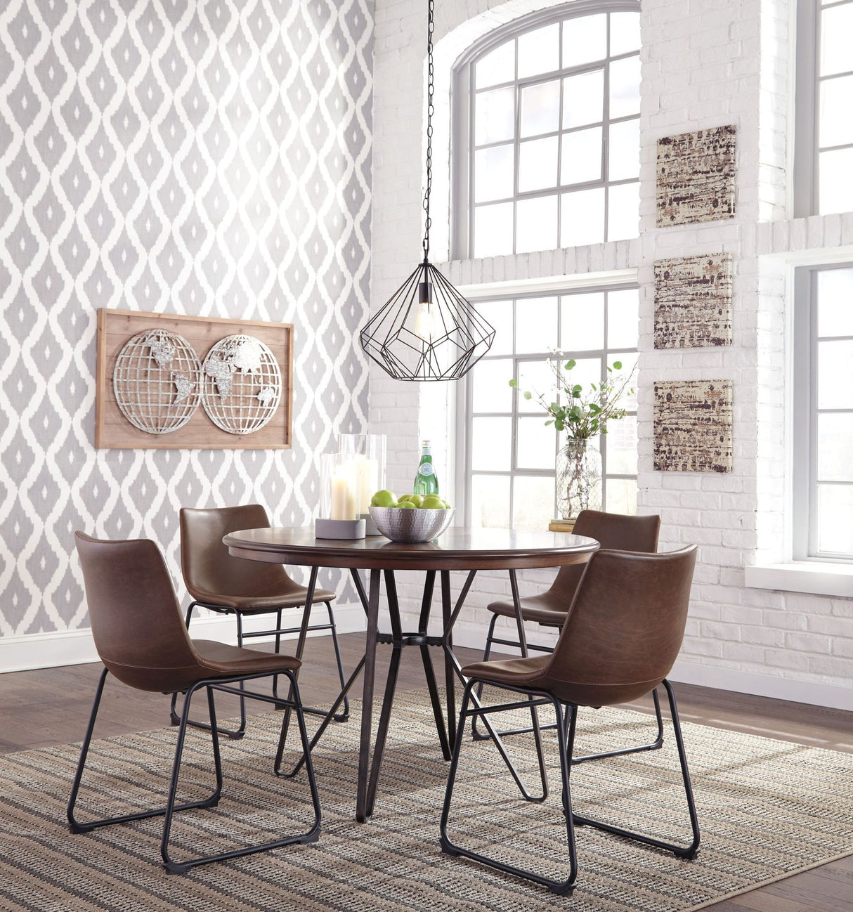 Centiar Two-Tone Brown Round Dining Room Set