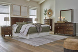 Danabrin Rich Brown Cherry Panel Bedroom Set