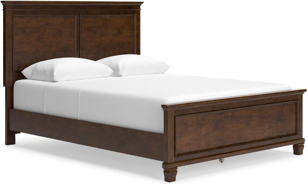 Danabrin Rich Brown Cherry Panel Bedroom Set