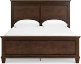 Danabrin Rich Brown Cherry Panel Bedroom Set