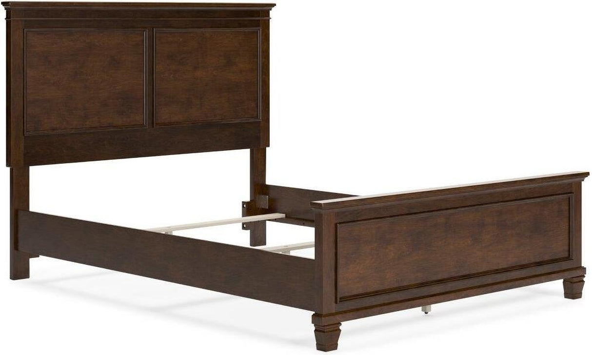 Danabrin Rich Brown Cherry Panel Bedroom Set