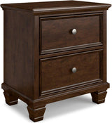 Danabrin Rich Brown Cherry Panel Bedroom Set