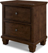 Danabrin Rich Brown Cherry Panel Bedroom Set