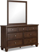 Danabrin Rich Brown Cherry Panel Bedroom Set