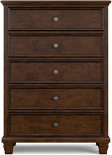 Danabrin Rich Brown Cherry Panel Bedroom Set