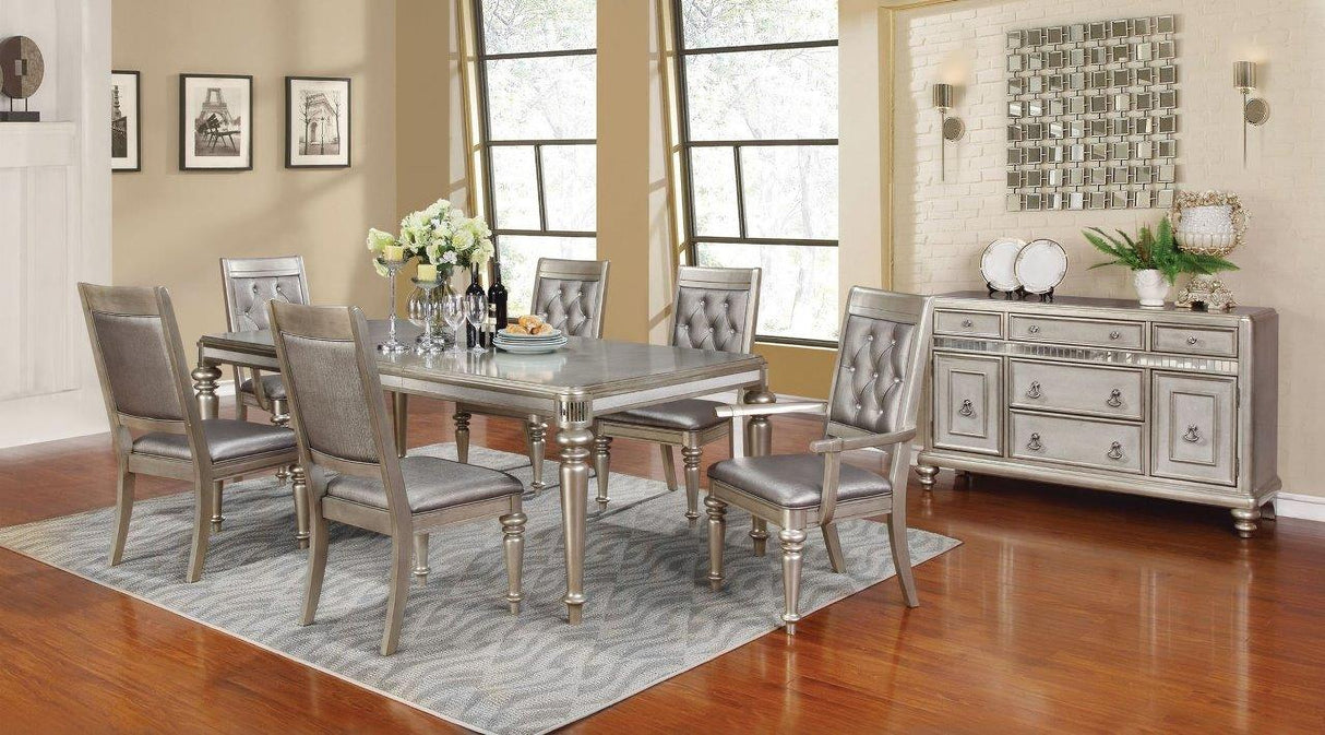 Danette Metallic Platinum Rectangular Dining Room Set