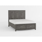 Garretson Gray Eastern King Platform Bed With Footboard Storage