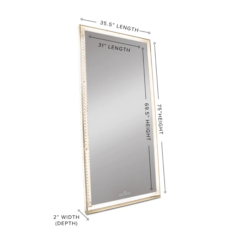 Diamond Collection RADIANT Premium Illuminated Crystal Floor Mirror