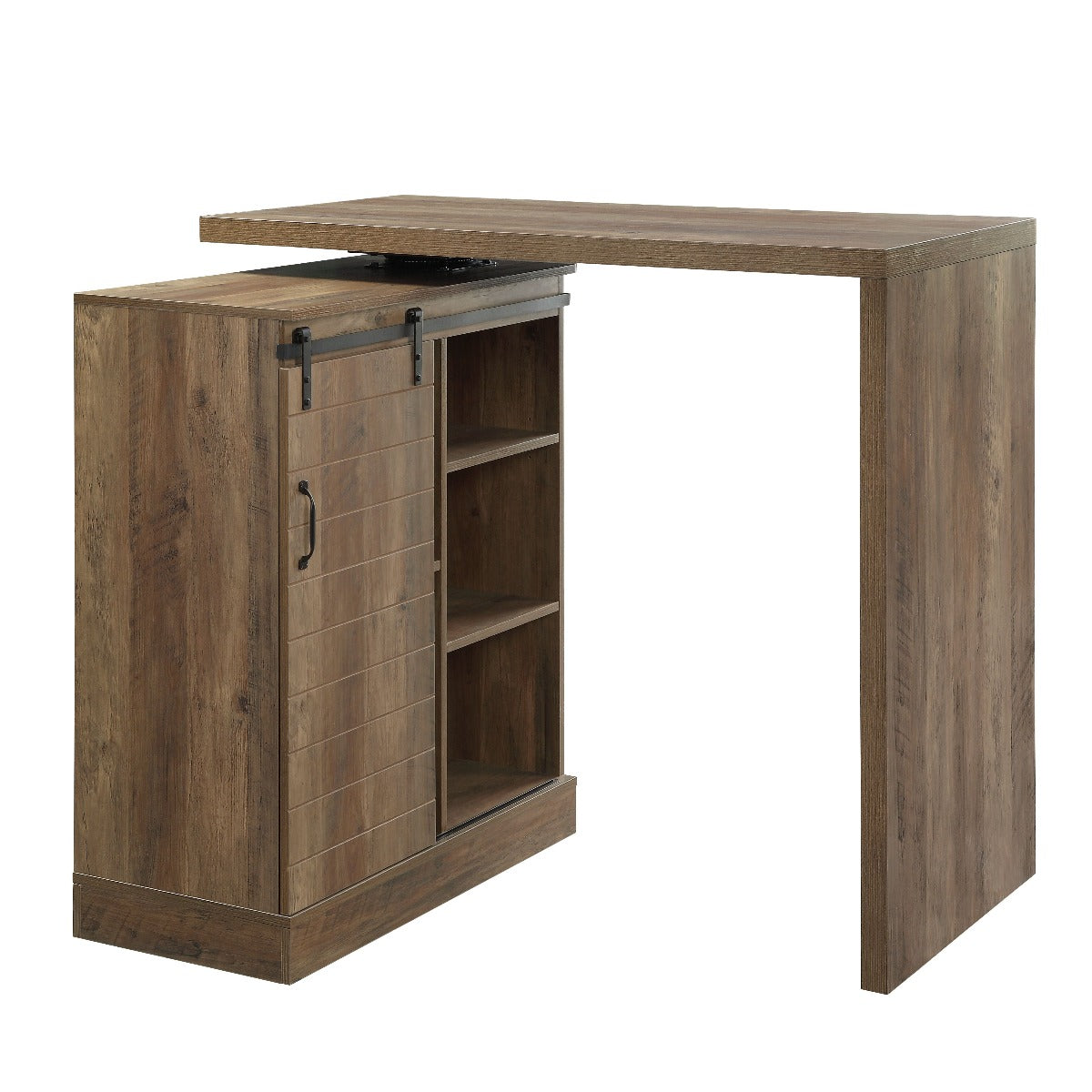 Quillon Rustic Oak Finish Bar Table