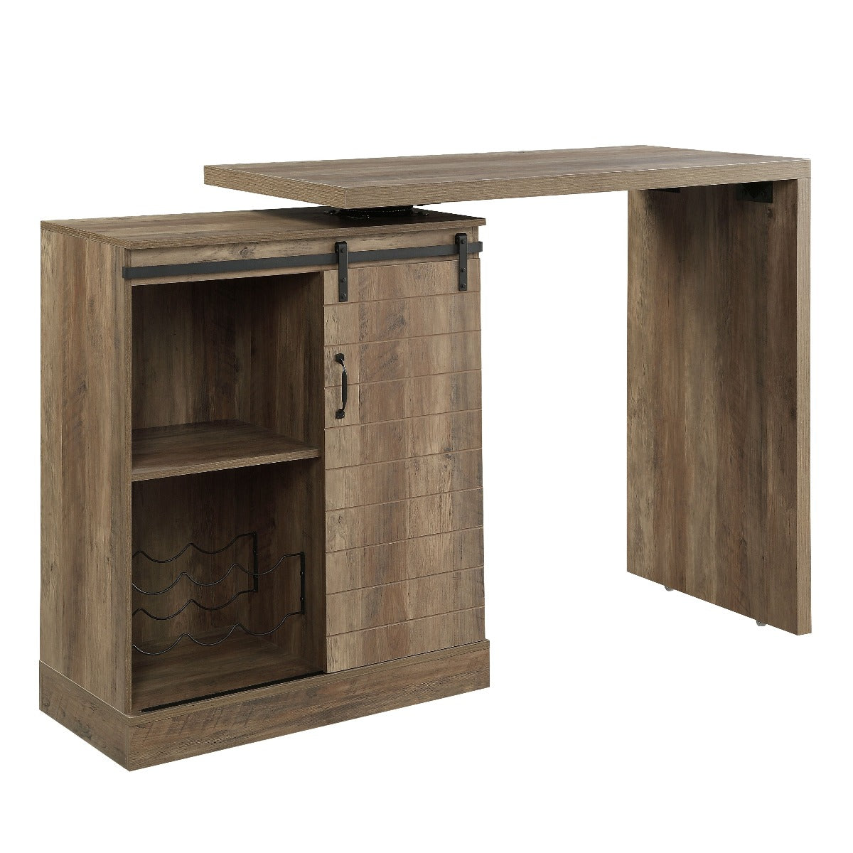 Quillon Rustic Oak Finish Bar Table