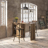 Quillon Rustic Oak Finish Bar Table