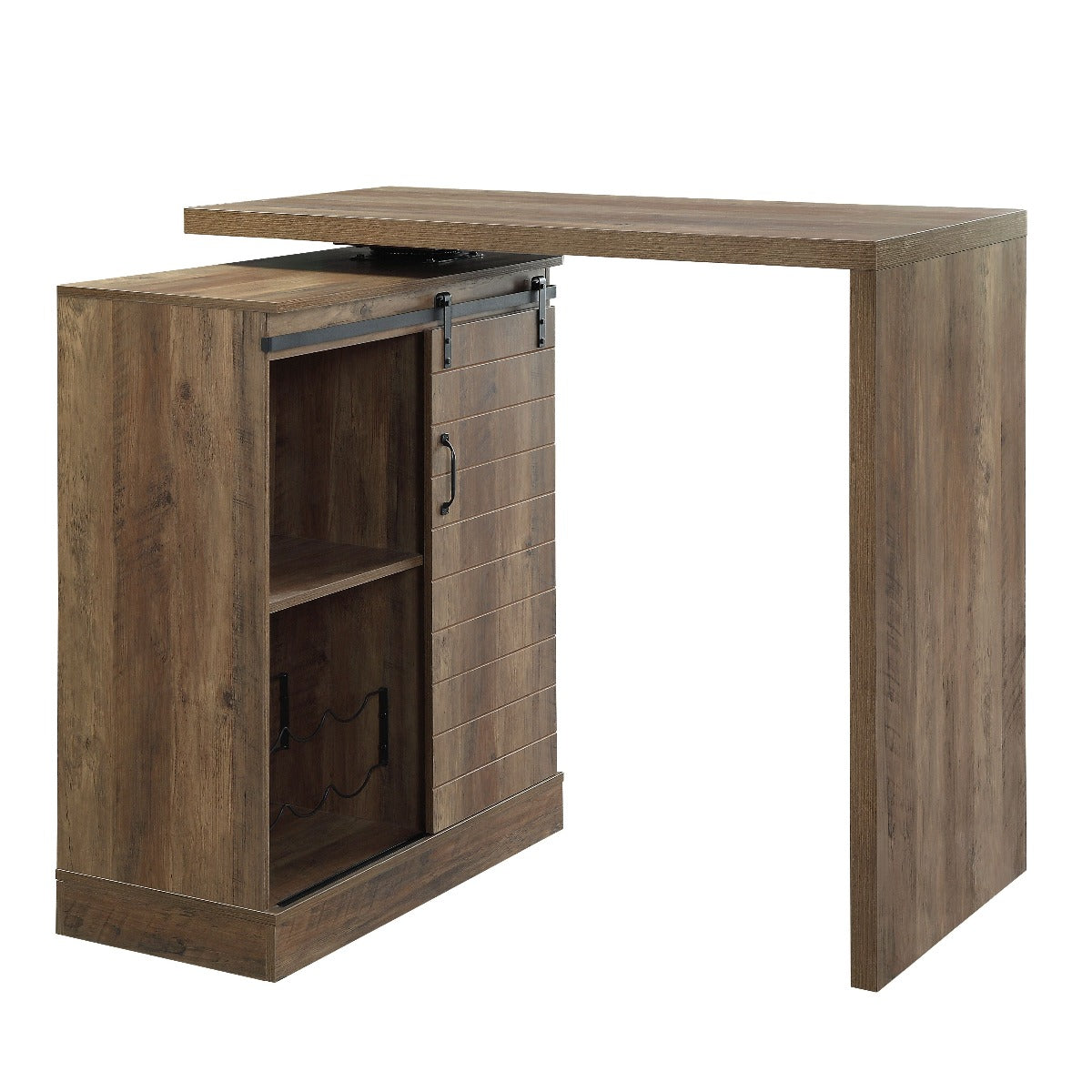 Quillon Rustic Oak Finish Bar Table