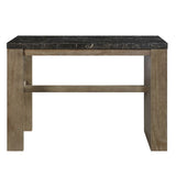 Charnell Marble Top & Oak Finish Counter Height Table