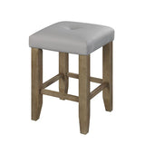 Charnell Gray Synthetic Leather & Oak Finish Counter Height Stool (Set-2)