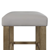 Charnell Gray Synthetic Leather & Oak Finish Counter Height Stool (Set-2)