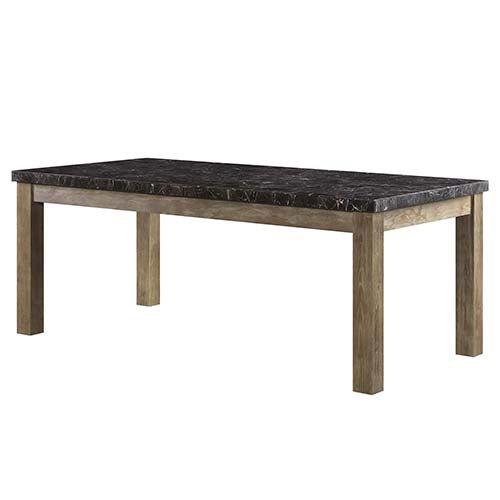 Charnell Marble Top & Oak Finish Dining Table