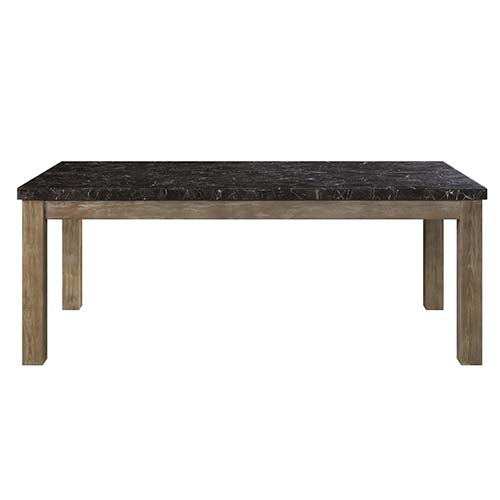 Charnell Marble Top & Oak Finish Dining Table