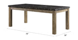 Charnell Marble Top & Oak Finish Dining Table