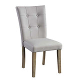 Charnell Gray Synthetic Leather & Oak Finish Side Chair (Set-2)