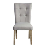 Charnell Gray Synthetic Leather & Oak Finish Side Chair (Set-2)