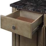 Charnell Marble Top & Oak Finish Server