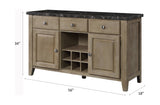 Charnell Marble Top & Oak Finish Server