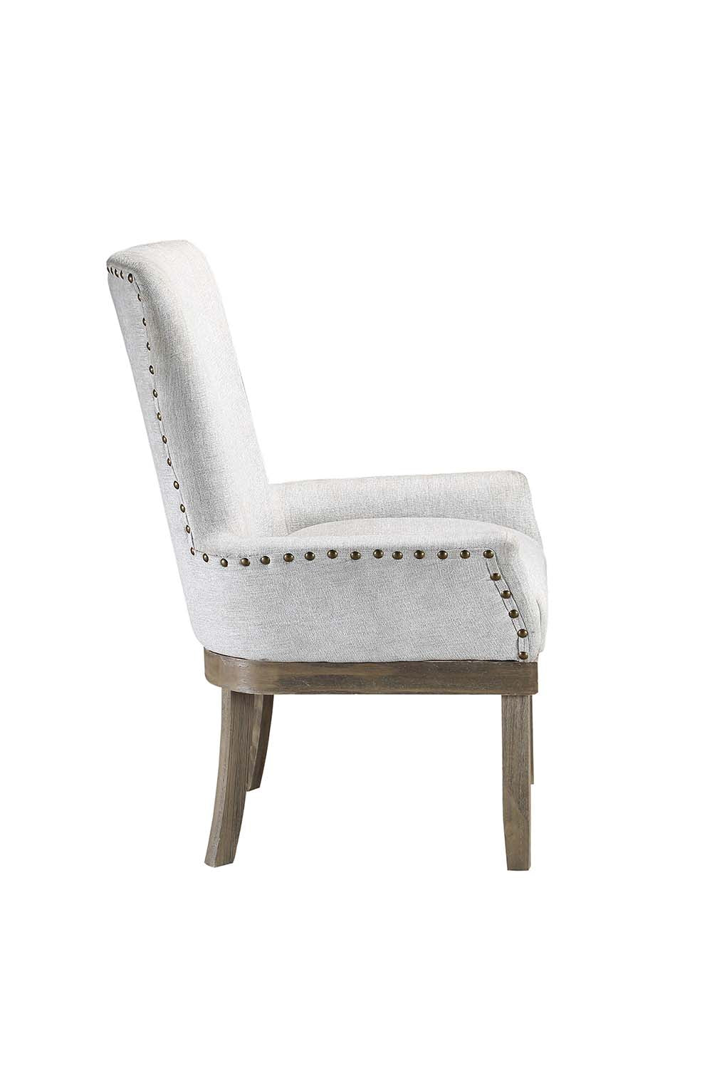 Landon Gray Linen & Salvage Gray Finish Dining Chair