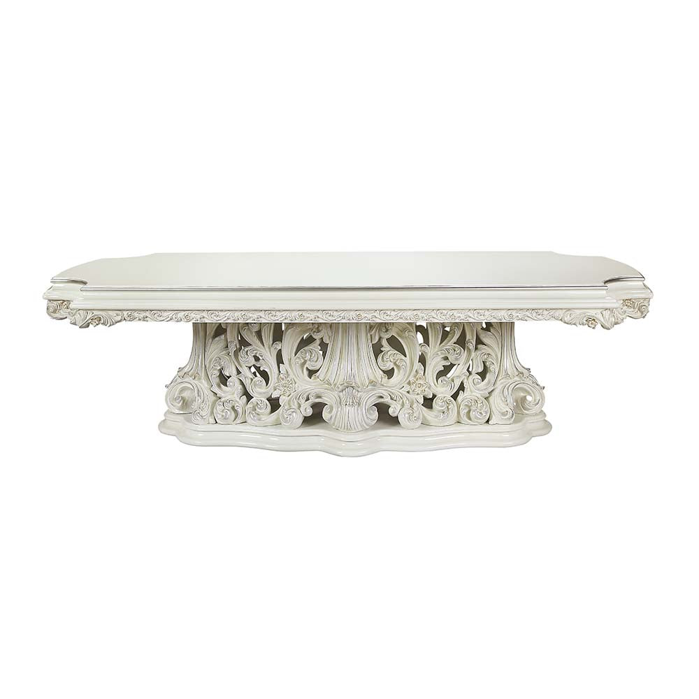 Adara Antique White Finish Dining Table