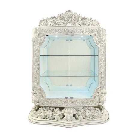 Adara Antique White Finish Curio