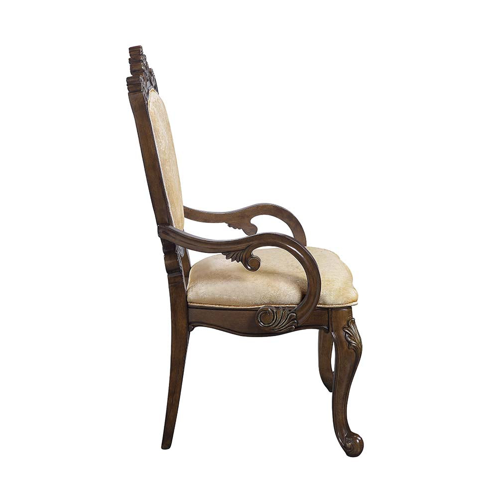 Devayne Dark Walnut Finish Arm Chair (Set-2)