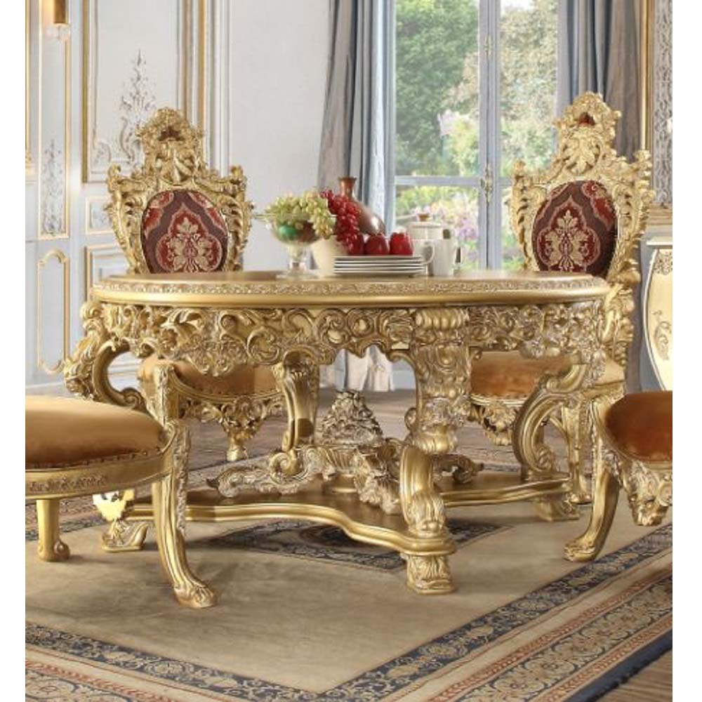 Bernadette Gold Finish Dining Table