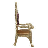 Bernadette Pattern Fabric & Gold Finish Arm Chair (Set-2)