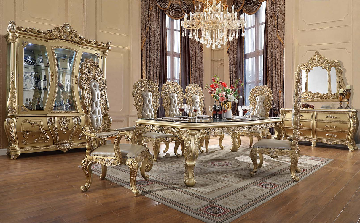 Cabriole Gold Finish Dining Table