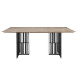 Zudora Antique Oak & Black Finish Dining Table