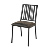 Zudora Synthetic Leather & Black Finish Side Chair(Set-2)