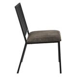 Zudora Synthetic Leather & Black Finish Side Chair(Set-2)